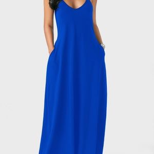 Spaghetti Strap Royal Blue Lounge Dress